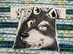 Vintage Single-Stitch Wolf AOP Tee 1991 XL Geo Cupit Art T-Shirt 90s NOS Art USA