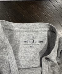 Vineyard Vines Men’s Gray Cotton Long Sleeve Pocket Tee Whale Graphic M