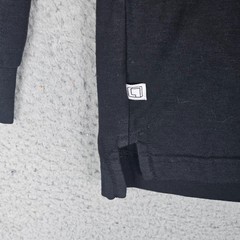 Leisure Lab Pullover T-Shirt Mens 3 Black Stretch Long Sleeve Round Neck Slit