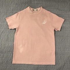 Kith Shirt Men XS Pink Script Logo Embroidered Tee Crewneck Distressed Patina