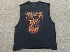 Krisiun 2019 Tour T-Shirt Size XL Cutoff Muscle Tee Cropped Waist Metal Band Tee