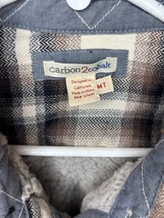 Carbon 2 Cobalt Fleece Lined Blue Plaid Button Up Jac-Shirt Shacket Medium Tall