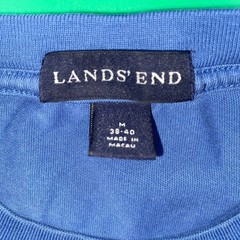 Lands End Mens Blue Crew Neck T Shirt Size M 38 40 Short Sleeve Casual Basic