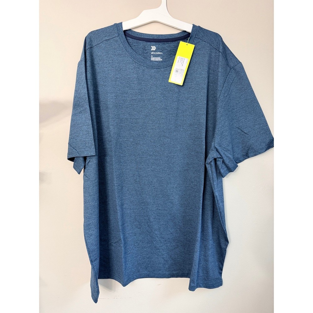 All In Motion Soft Stretch Shirt Mens XL Blue Moisture Wicking UPF 50+ NWT