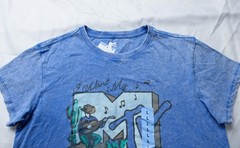MTV Unisex Adult’s Cowboy Short Sleeve Graphic T-Shirt EH6 Blue Large NWT