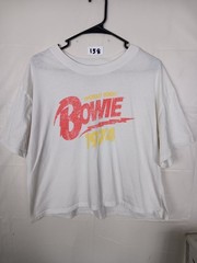 The Vinyl Icons David Bowie 1974 World Tour White Graphic Tee Shirt XL