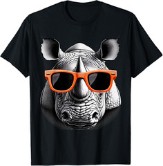 Cool Rhino Wearing Sunglasses Kids Adults T-Shirt