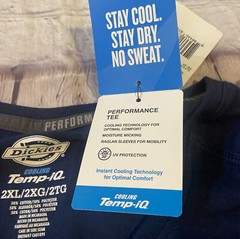 Dickies Women’s Raglan Sleeve Cooling Temp-iQ Performance Shirt Navy XXL Blue