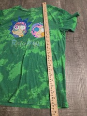 Rick and Morty Men’s Small tie dye graphic tee green EUC adult swim