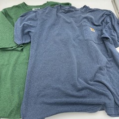 Carhartt Loose Fit Sz Large Lot Of 2 Green X 1 And 1 Blue Pocket Chest 48”