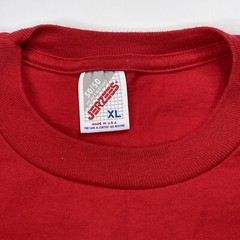 Jerzees Red Crewneck T Shirt Sz XL 50/50 Heavyweight Single Stitch Cuffs