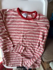 Mister Red and White Striped Long Sleeve Thermal Shirt