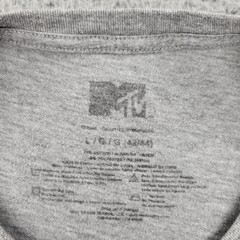 MTV Music Television Shirt Mens Large Gray Heather USA Flag Logo Graphic