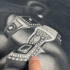 Pink Panther Shirt Adult XL Black Y2K Pimp Embellished Rings Jewelry