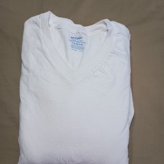 Gildan White V Neck T Shirts 100% Cotton 5 Tagless Flat Collar Size M