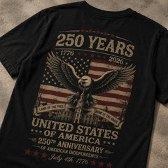 USA 250th Anniversary Shirt Men 1776 2026 American Flag Eagle Patriotic (S-5XL)