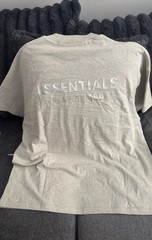 Fear of God Essentials Logo Gray Crew Neck Short Sleeve Cotton Jersey Tee L