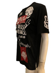 Black Pike men’s all seasons T shirt graphic printed black red white M cott blen