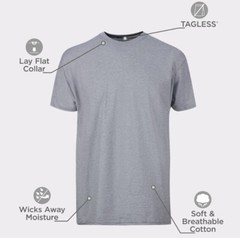 Men’s Tagless Crew-neck T-shirts, Small 34-36, 4pk, Hanes Red Label, Assorted