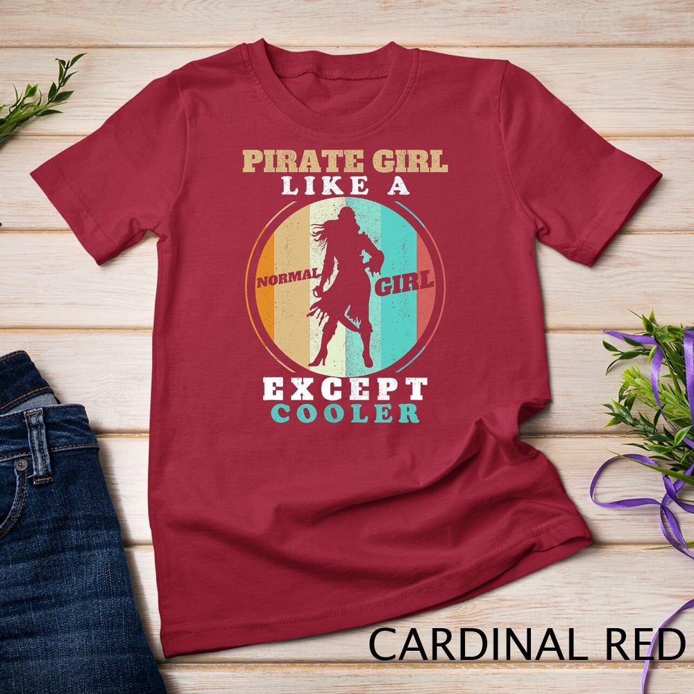 Caribbean Buccaneer Freebooter Retro Female Pirate Girl T-Shirt Unisex T-shirt
