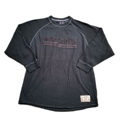 Mecca VTG Y2K Thermal Hip-hop Goth Black Long-sleeve Men 2XL Skater VTG