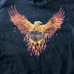 Harley Davidson Pacific Maui Hawaii Shirt Eagle Logo L Fire Flames Black