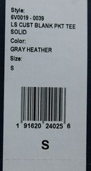 Vineyard Vines Men’s Blank Long-Sleeve Pocket T-Shirt AP2 Grey Heather Small NWT