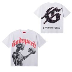 Summer New Style Skull Rock Band Letter Print Short-sleeved T-shirt GOD1