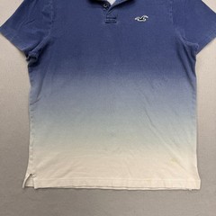 Hollister Blue Ombre Epic Flex Stretch Short Sleeve Polo Shirt Size L