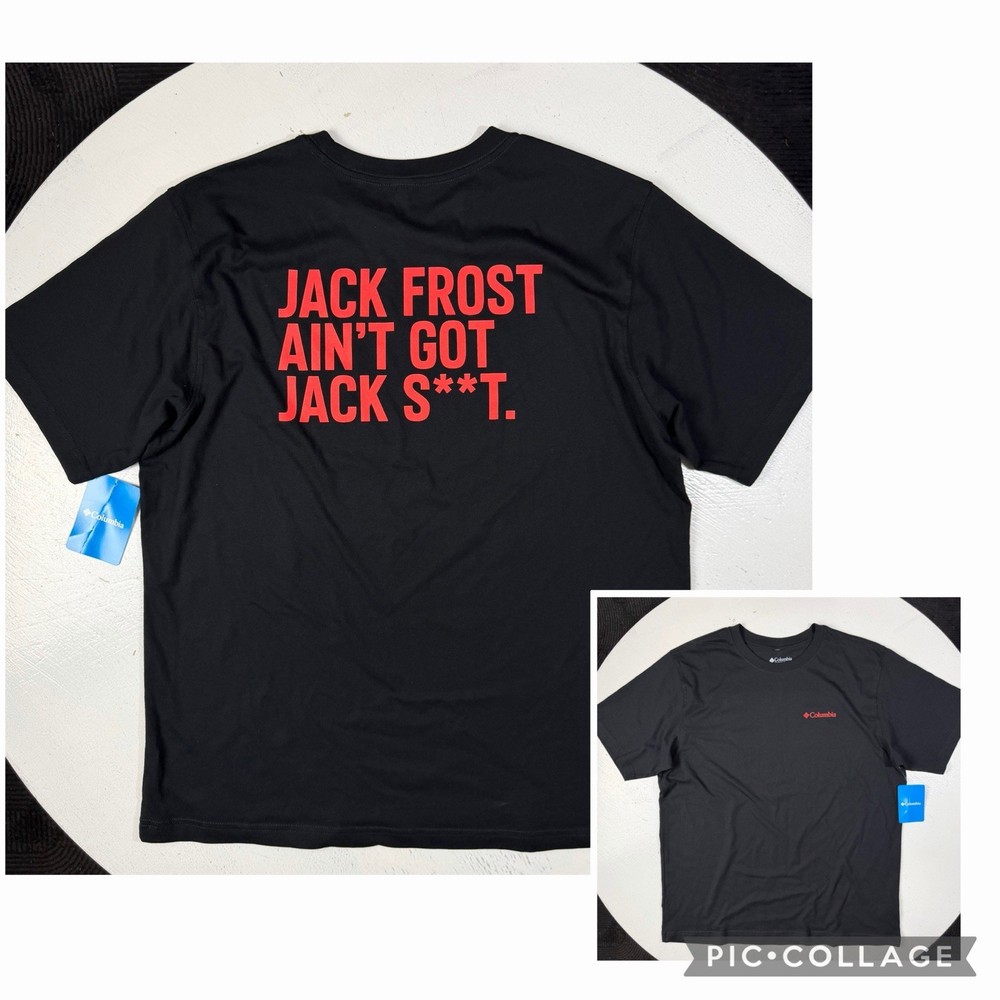 Columbia “Jack Frost Ain’t Got Jack..” Graphic T Shirt Mens Large SS Black New L
