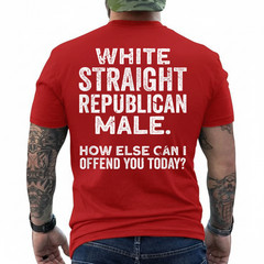 White Straight Republican Male Offensive Political Non Woke T-Shirt