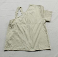 ASOS DESIGN Mens Circle Detail T-Shirt w/ One Shoulder Cut Out AR8 Cream Large