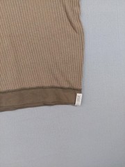 Calvin Klein Jeans Shirt Mens Large Brown Ribbed Knit Crewneck Ringer Tee Cotton