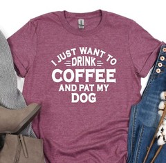 Dog and Coffee Lover Shirt Fur Mama T-Shirt Animal Lover Gift Dog Mama Tee