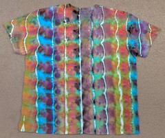 Handmade Ice Tie Dye T-Shirt 2XL Mens Womens Soft Cotton Red Blue Rolled