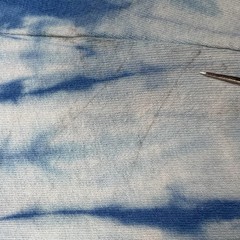 China Town Market Shirt Around The World Blue White Tie Dye Two Sided Sz Large