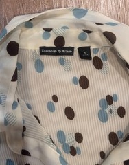 Essentials By Milano Women’s XL Cream Polka Dot Pleated Button Up