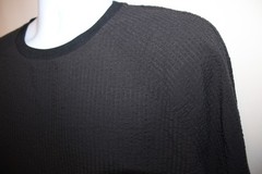 KITH Mens XL Seersucker Ribbed Fabric Lightweight T Shirt Drawstring Waist Black
