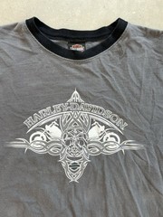 Vintage Harley Davison Two Tone Tribal Motorcycle Biker Long Sleeve Tee Shirt XL