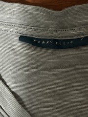 Perry Ellis Men’s Texture Slub V-Neck Tee Color Grayish Color Size XL