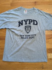NYPD NEW YORK CITY POLICE DEPT Graphic T-Shirt Gray Adult Large Y2K