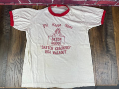 REAL VTG RARE 1974 PHI KAPPA SIGMA BATON ROUGE SNATCH CRACKERS – S WHITE T-Shirt