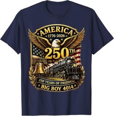 Big Boy 4014 Train USA 250th Anniversary Patriotic American T-Shirt