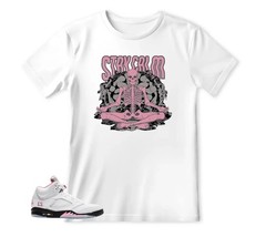Sneaker Tees Shirt To Match Retro 5 Soft Pink AJ5, BLACK/WHITE
