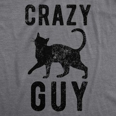 Mens Crazy Cat Guy T Shirt Funny Pet Kitty Lover Tee
