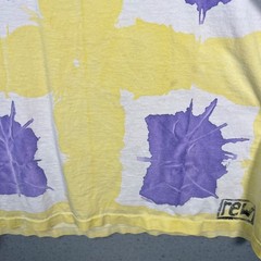 Vintage 90s Tie-Dye Yellow & Purple Graphic T-Shirt XL Soft Tee Made In USA