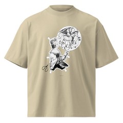 Unisex organic oversized high neck t-shirt, Original Art Tees Collage