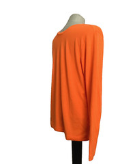 ATHLETIC WORKS DRIWORKS Tri-Blend Orange Long Sleeve Crew Neck T-Shirt Sz S*