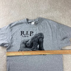R.I.P. Harambe T-Shirt Size Large Gray Gorilla Graphic Meme Tee