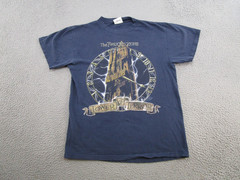 Vintage 90s Mickey Disney World Tower of Terror Graphic Clock Tee Faded Read